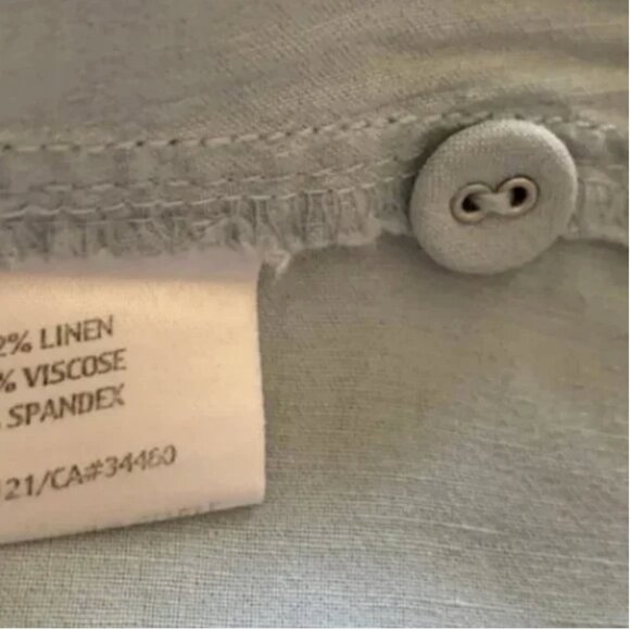 Eileen Fisher Linen Blend Long Sleeve Lagenlook Front Button Dress Size PM - Picture 9 of 10